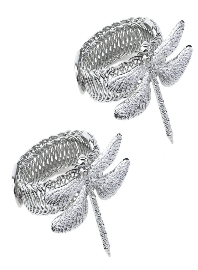 Woogim 2Pcs Silver Adjustable Curtain Tiebacks Tie Back Curtain Holders Dragonfly Curtain Buckles for Living Room Bedroom Balcony - Image 1